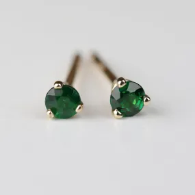 . 2.5mm Tsavorite Garnet Stud Earrings