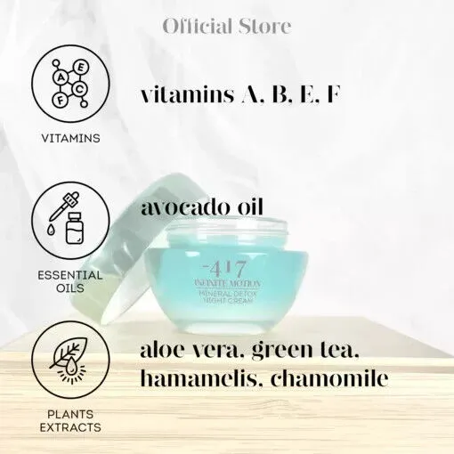 -417 Vegan Hydrating Moisturising Regenerating Mineral Detox Night Cream | 50ml/1.7fl.oz |