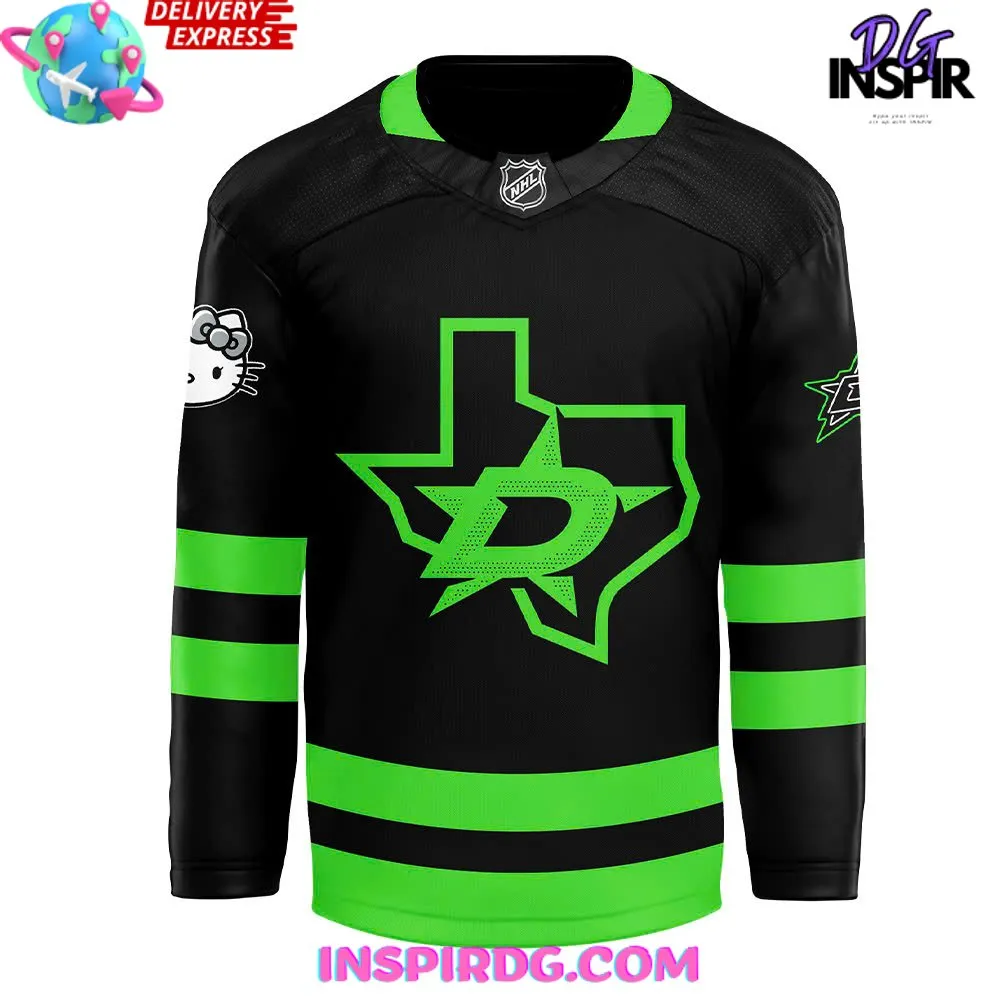 -Dallas Stars x Hello Kitty 50th Anniversary Hockey Jersey
