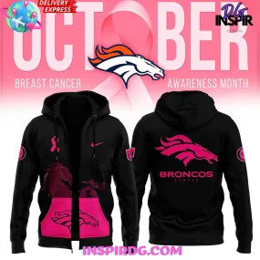 -Denver Broncos NFL Crucial Catch Breast Cancer 2024 Zip Hoodie