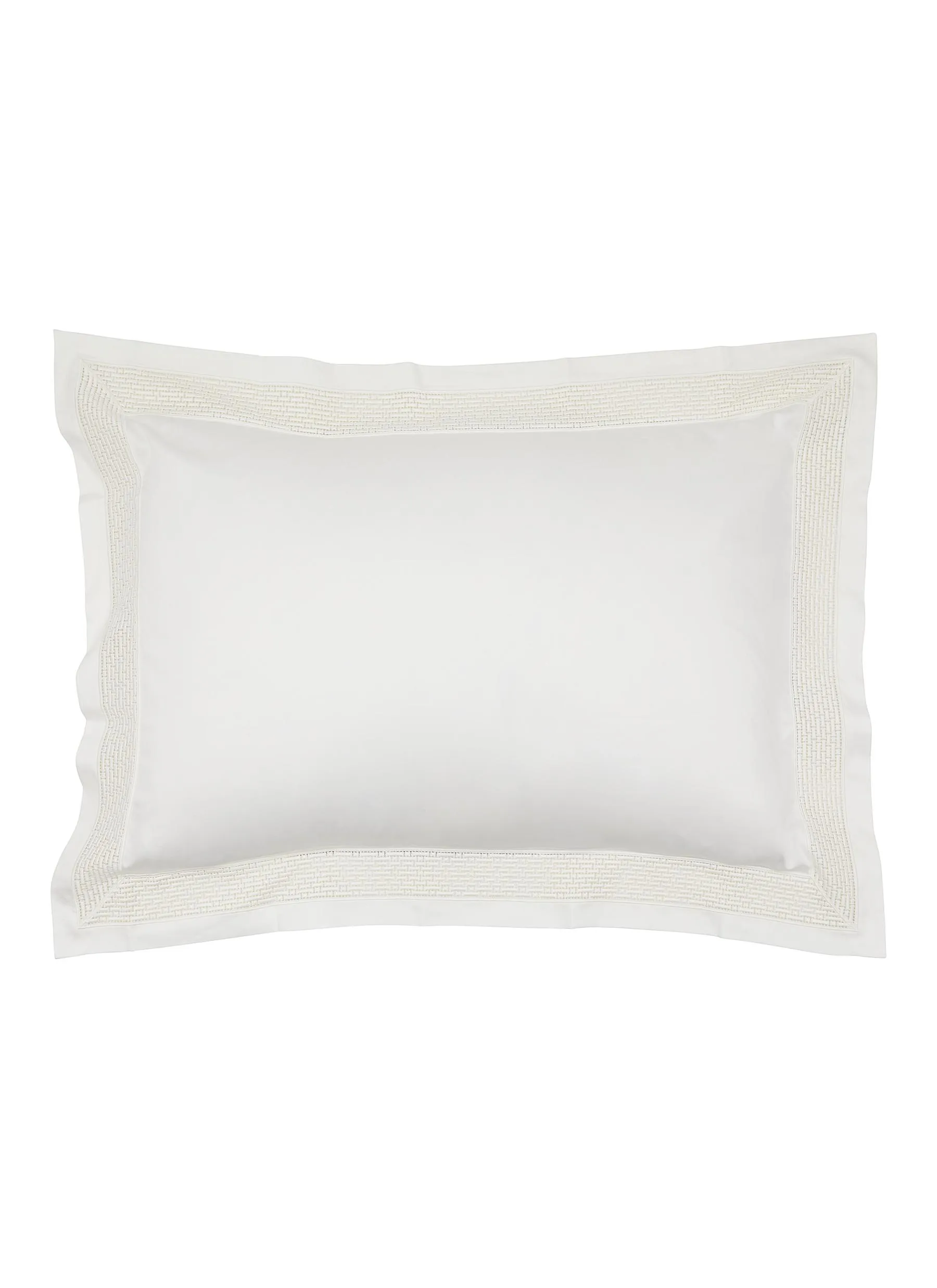-----------FRETTE  ---- ------------ ----Affinity Jacquard Boarder Pillow Case — Milk --