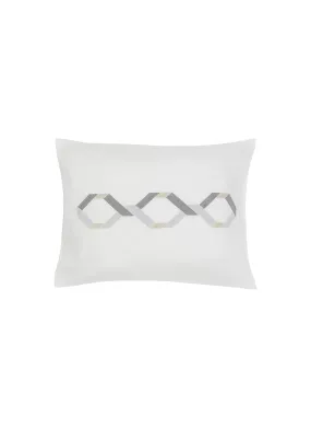 -----------FRETTE ---- ------------ ----Continuity Embroidered Pillow Case — Grigio/Beige --