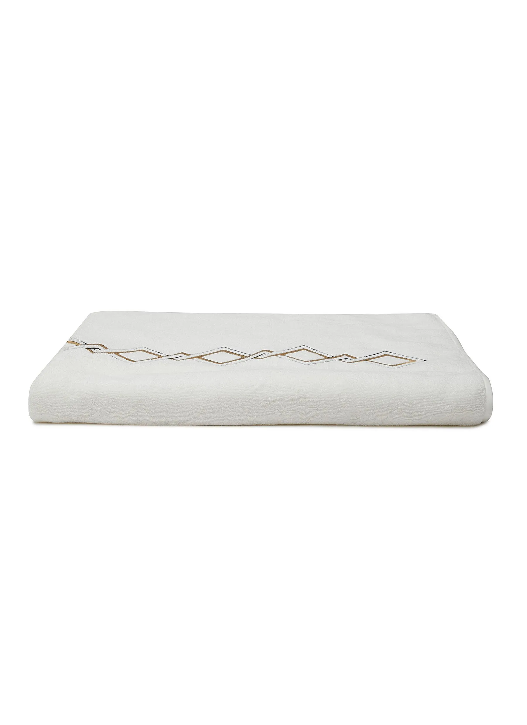 -----------FRETTE  ---- ------------ ----Twist Emboridered Bath Sheet — Nero/Teak --