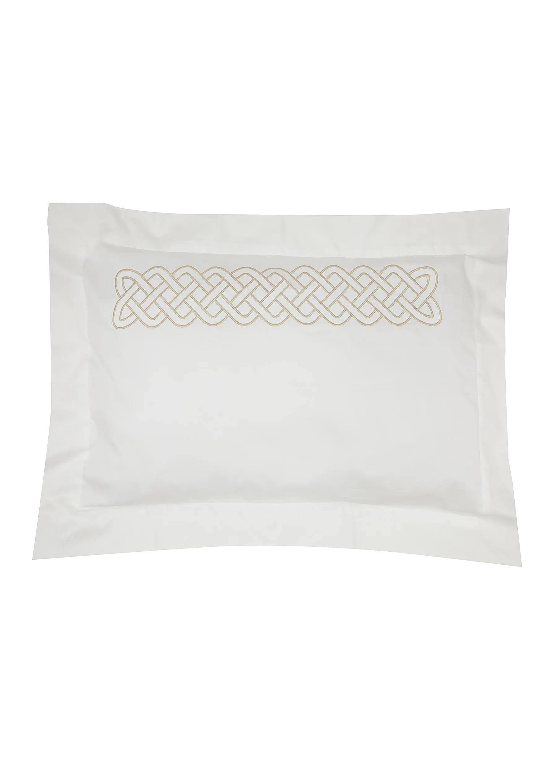 -----------FRETTE  ---- ------------MILK/SAVAGE BEIGE ----Intreccio Pillowcase — Milk/Savage Beige --