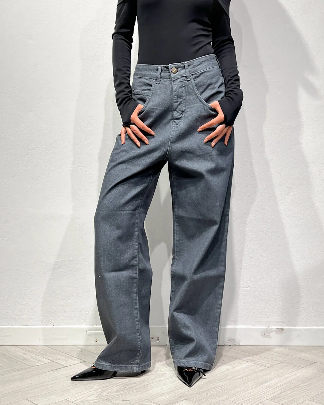 -JEANS LOOSE EFFETTO SPALMATO – KOSTUMN°1