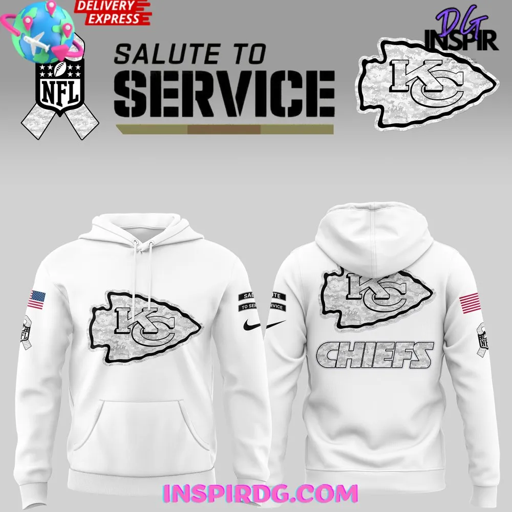 -Kansas City Chiefs Salute to Service 2024 White Hoodie