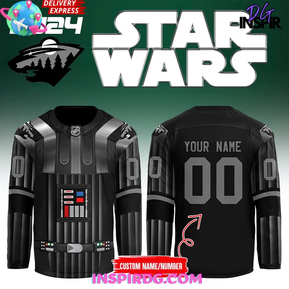 -Minnesota Wild x Star Wars Night 2024 Black Hockey Jersey