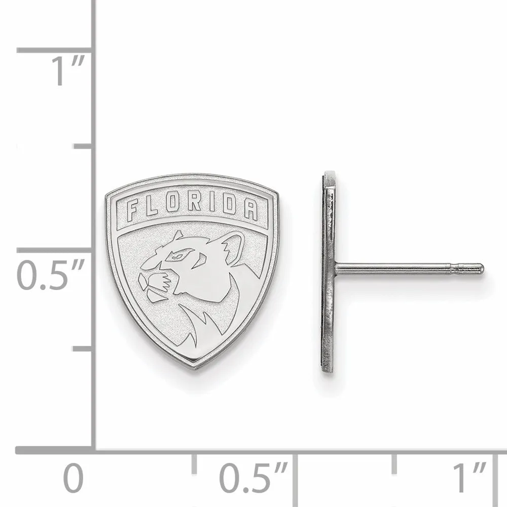 10k White Gold NHL Florida Panthers Small Post Earrings