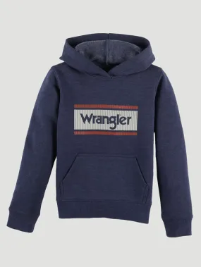 112319242 - Wrangler Boy’s Classic Wrangler Logo Tag Pullover Hoodie - Denim Heather