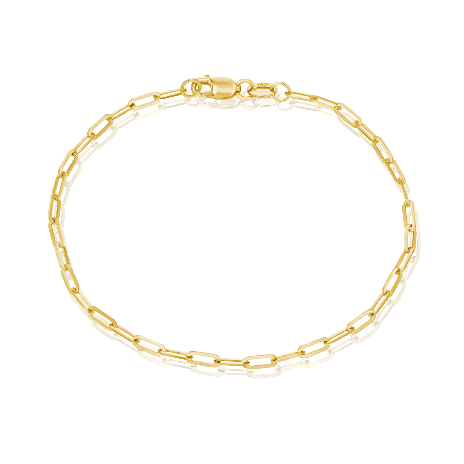 14K Diamond Cut Oval Link Bracelet