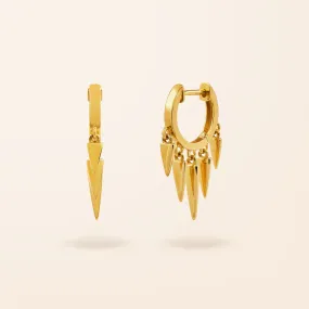 14K Gold Chandelier Huggie Earrings