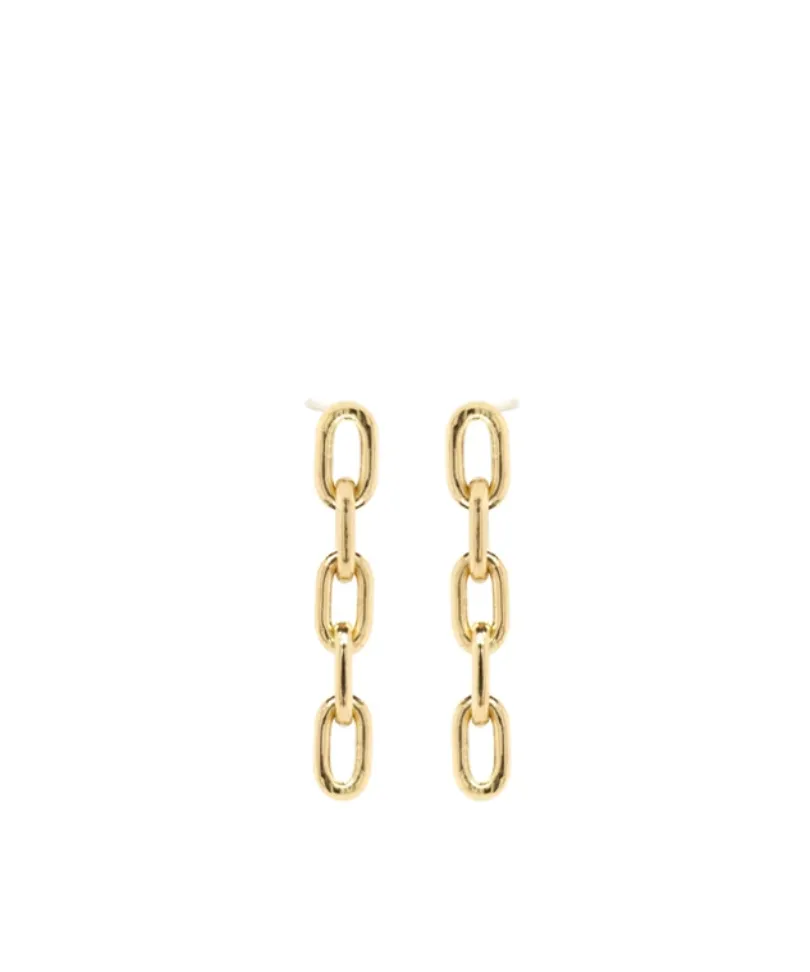 14K SHORT LARGE SQUARE OVAL LINK DROP EARRINGS