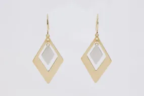 14k Two-Tone Gold Dangle Earrings (2.75g.)