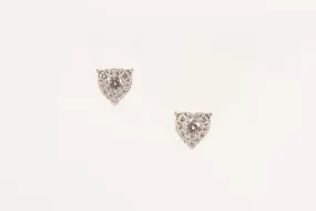 14k White Gold 0.52tcw Diamond Heart Stud Earrings (1.47g.)