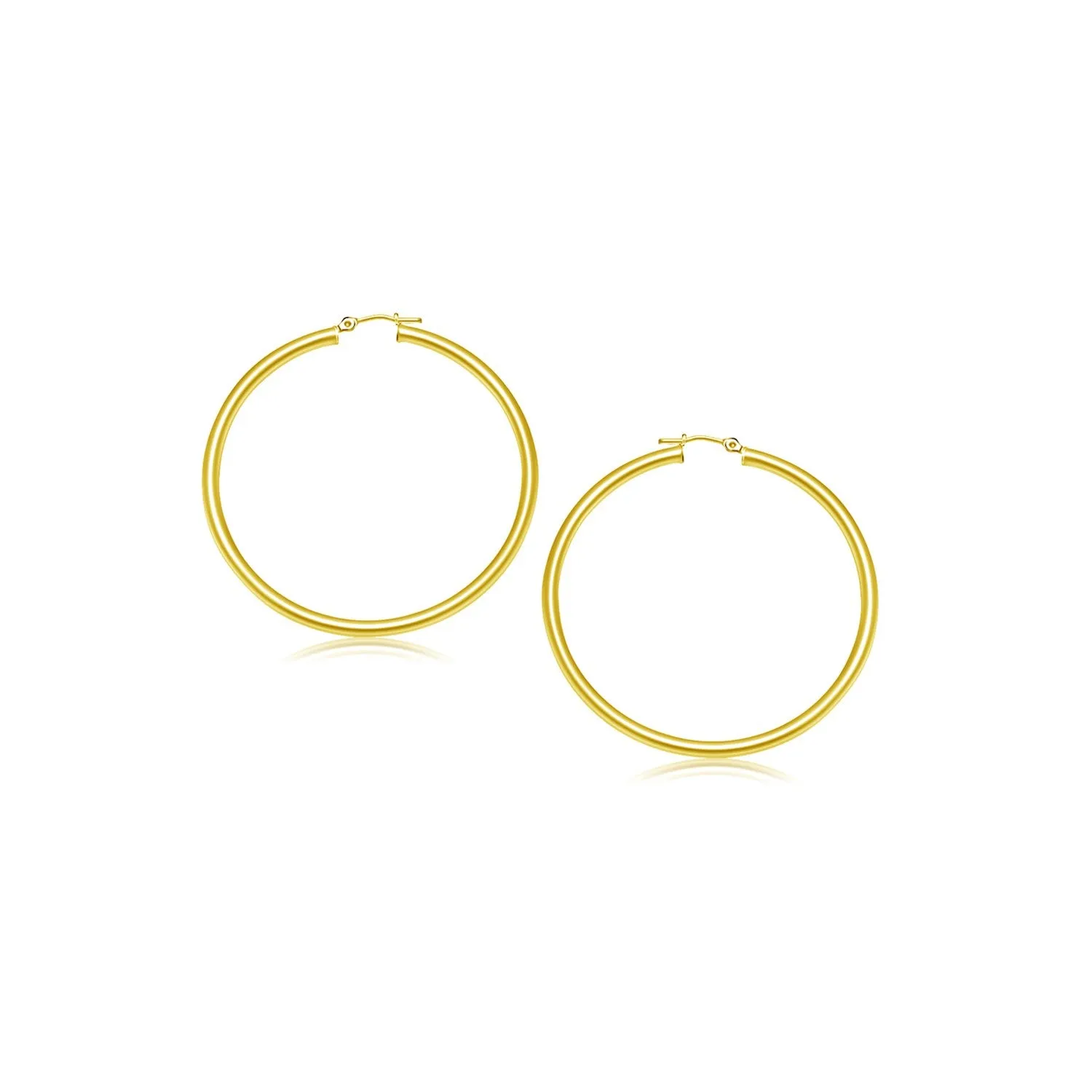 14k Yellow Gold Polished Hoop Earrings (2- mm)-rx86043