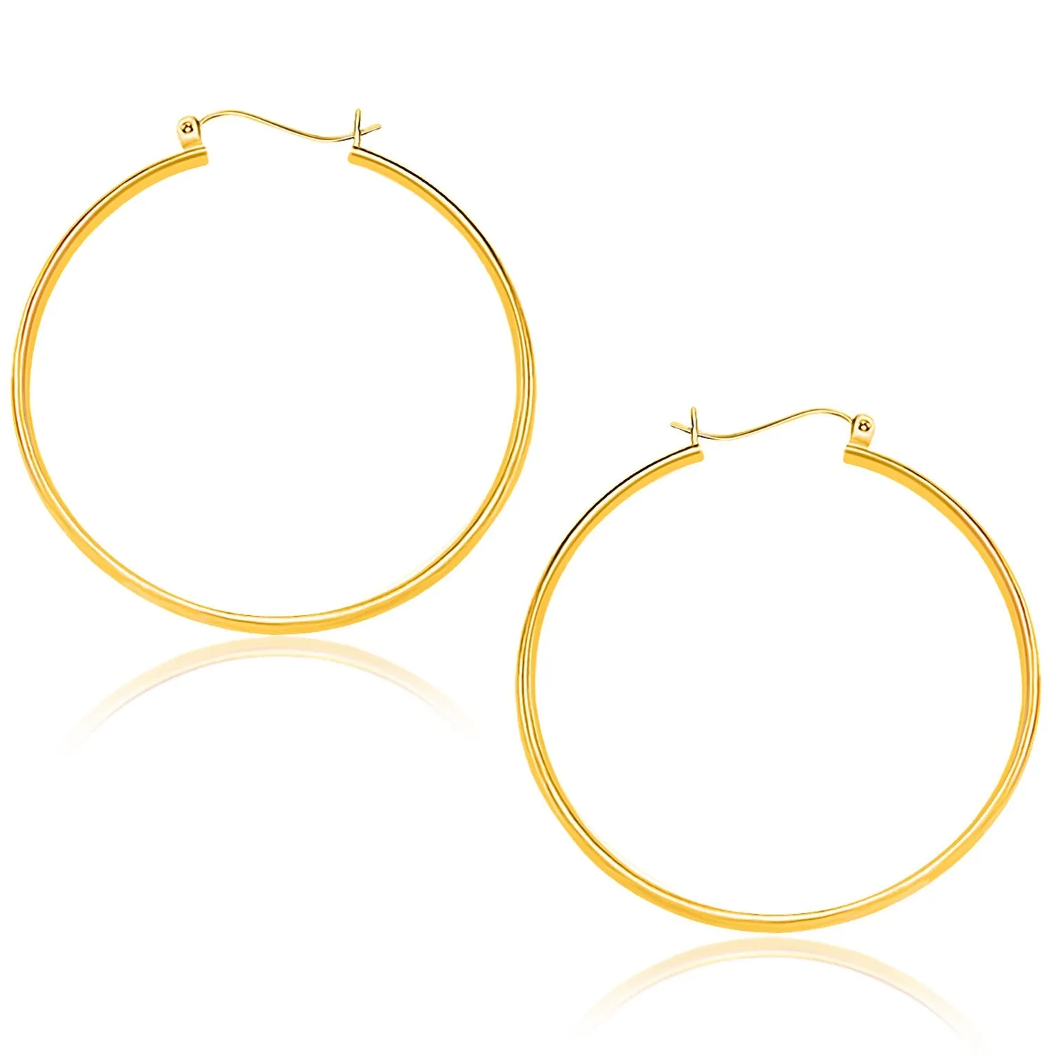 14k Yellow Gold Polished Hoop Earrings (40mm)-rx3063