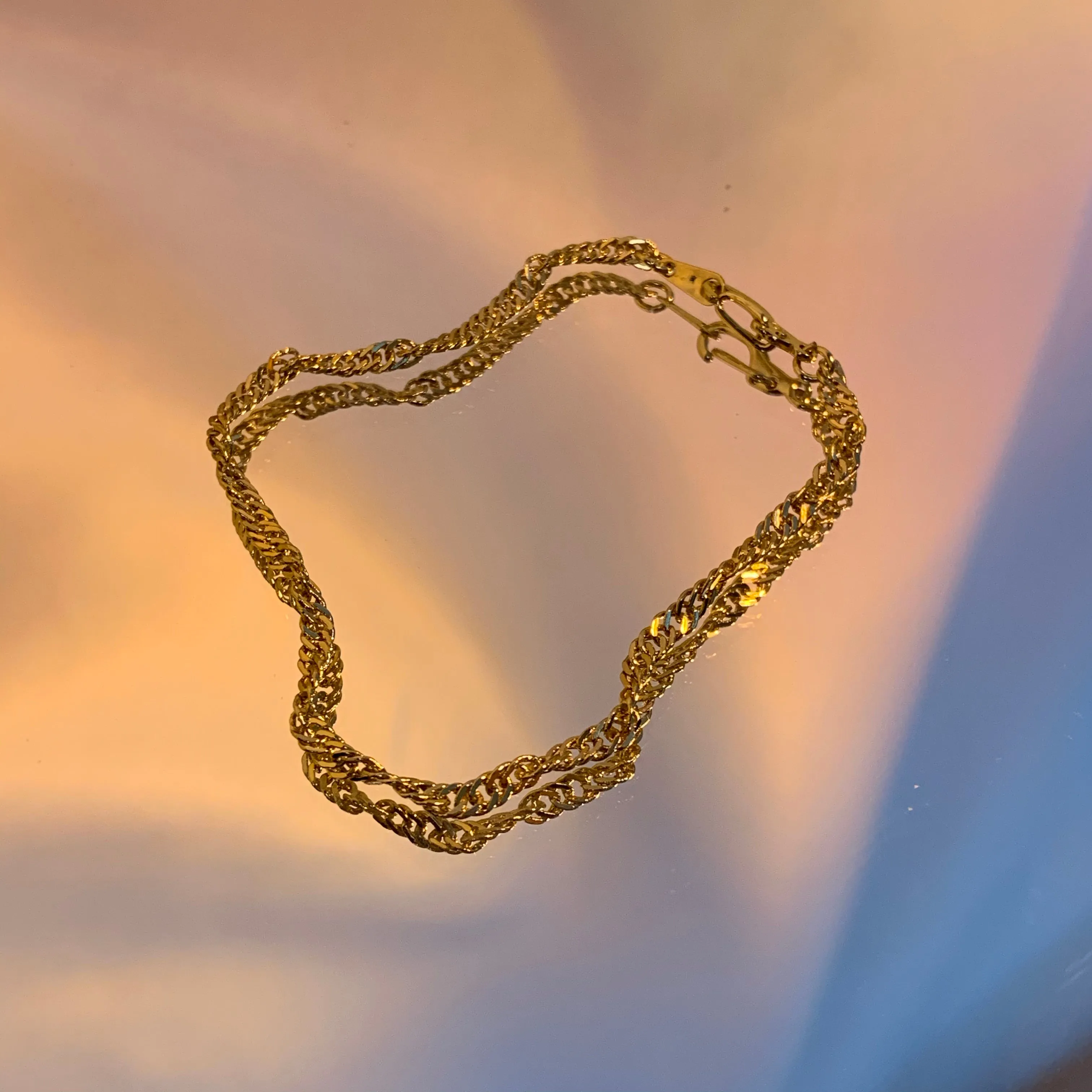 14KGP vintage water chain bracelet
