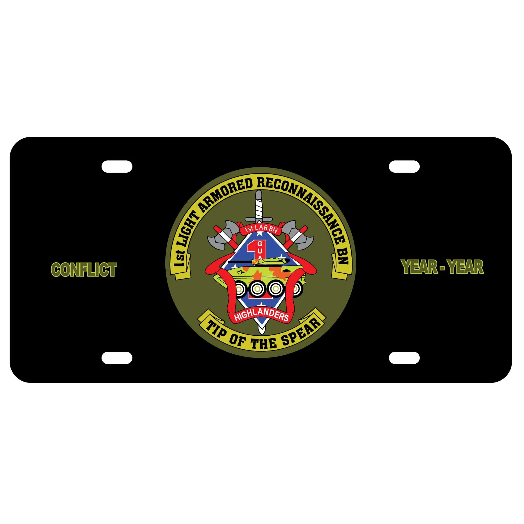 1st LAR Battalion License Plate