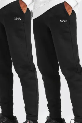 2 Pack Loose Fit Original MAN Joggers | boohooMAN UK