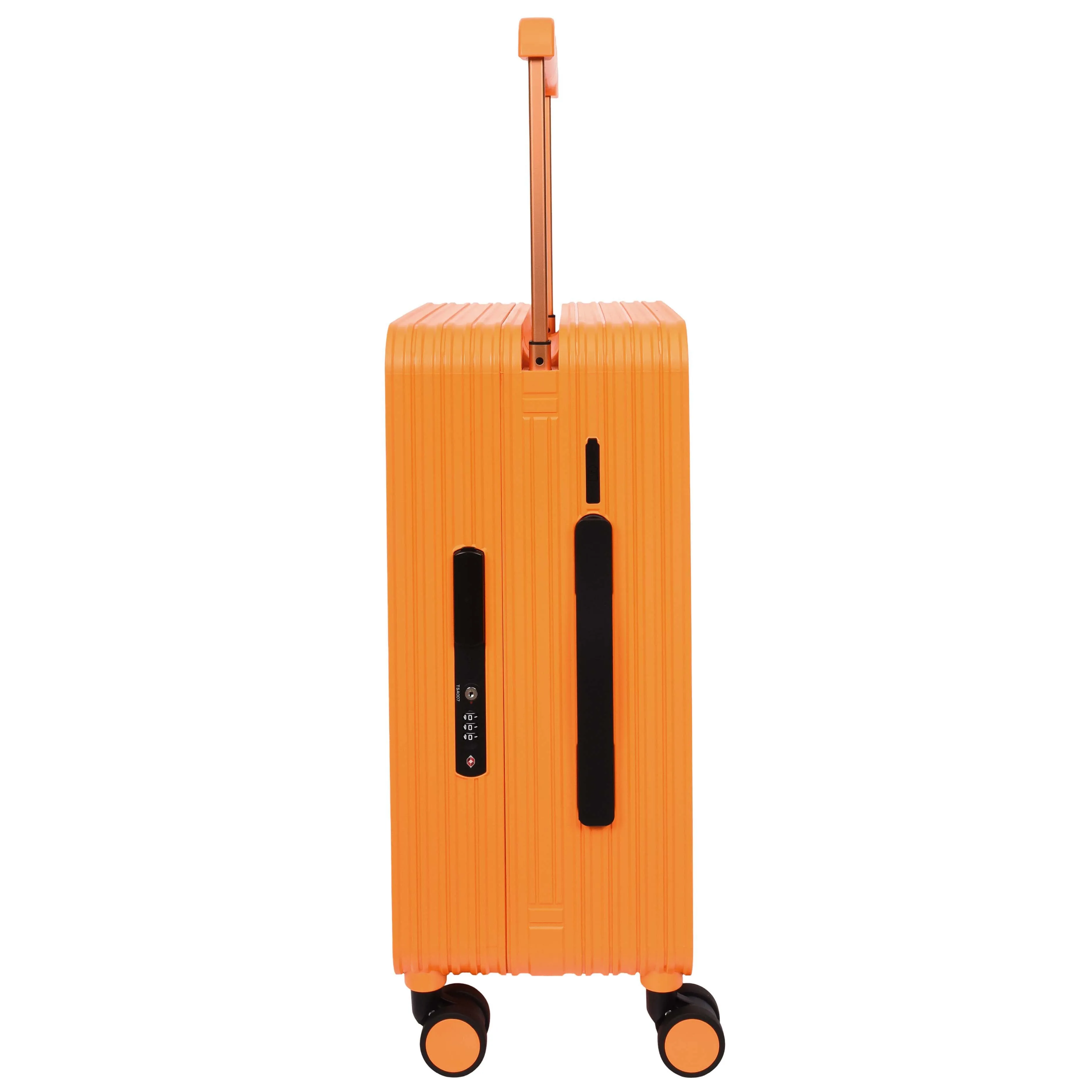 20 Cabin Size USB Port Suitcase Four Wheels Hard Shell Smart Luggage Expedition Orange