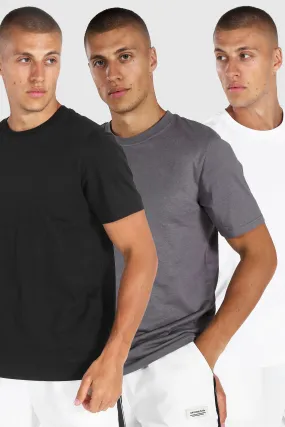 3 Pack Basic Crew Neck T-shirt | boohooMAN UK