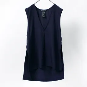 【30％OFF】mizuiro ind（ミズイロインド） ディープ  Vネック ベスト / レディース / ナチュラル / 無地 / 日本製 / 2-230013 / deep V neck vest【セール】