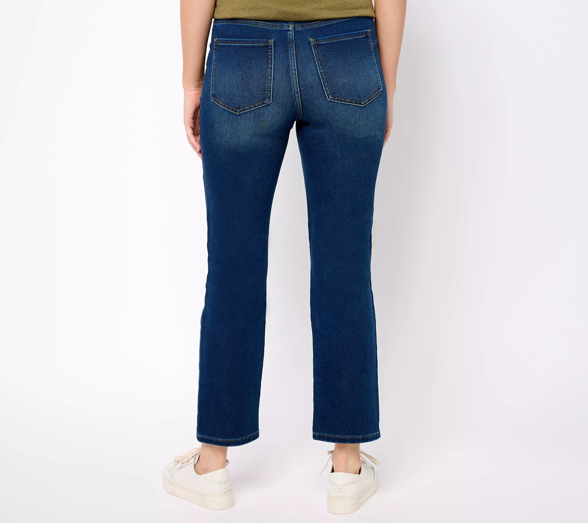 "As Is" Isaac Mizrahi Live! Petite Indigo Divine Denim Straight Jeans