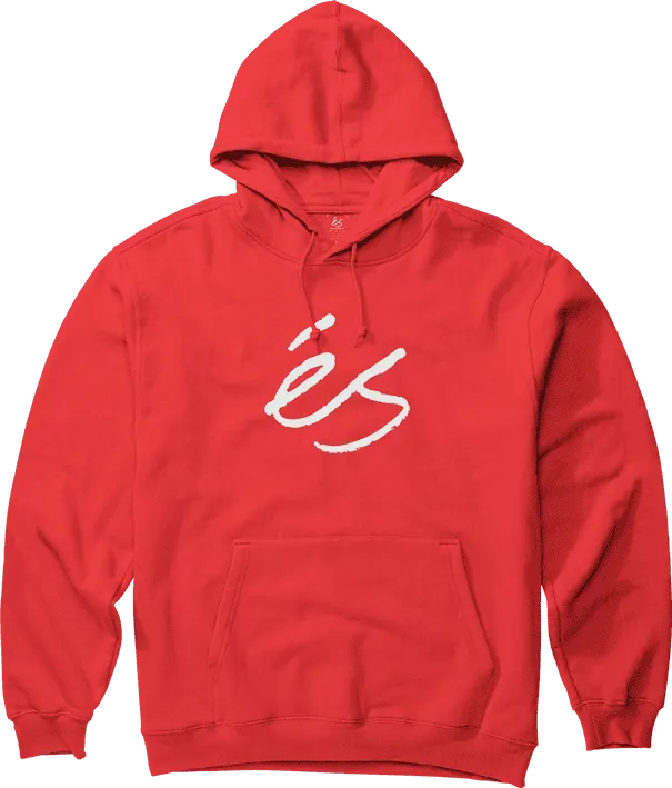 'eS | Script Heavyweight Hoodie - Red