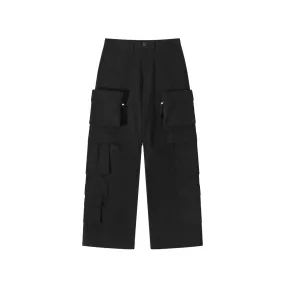 3D Multi Pocket Straight Trousers