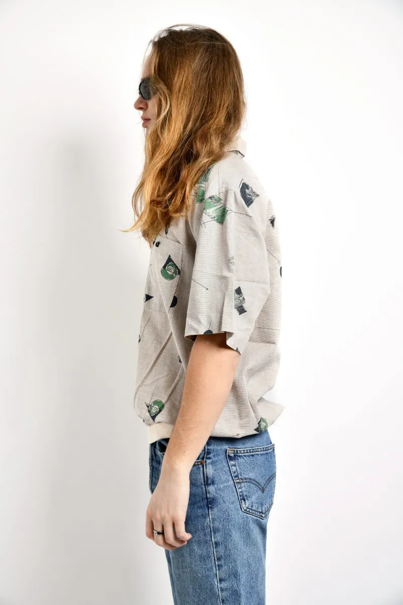 90s abstract vintage polo shirt
