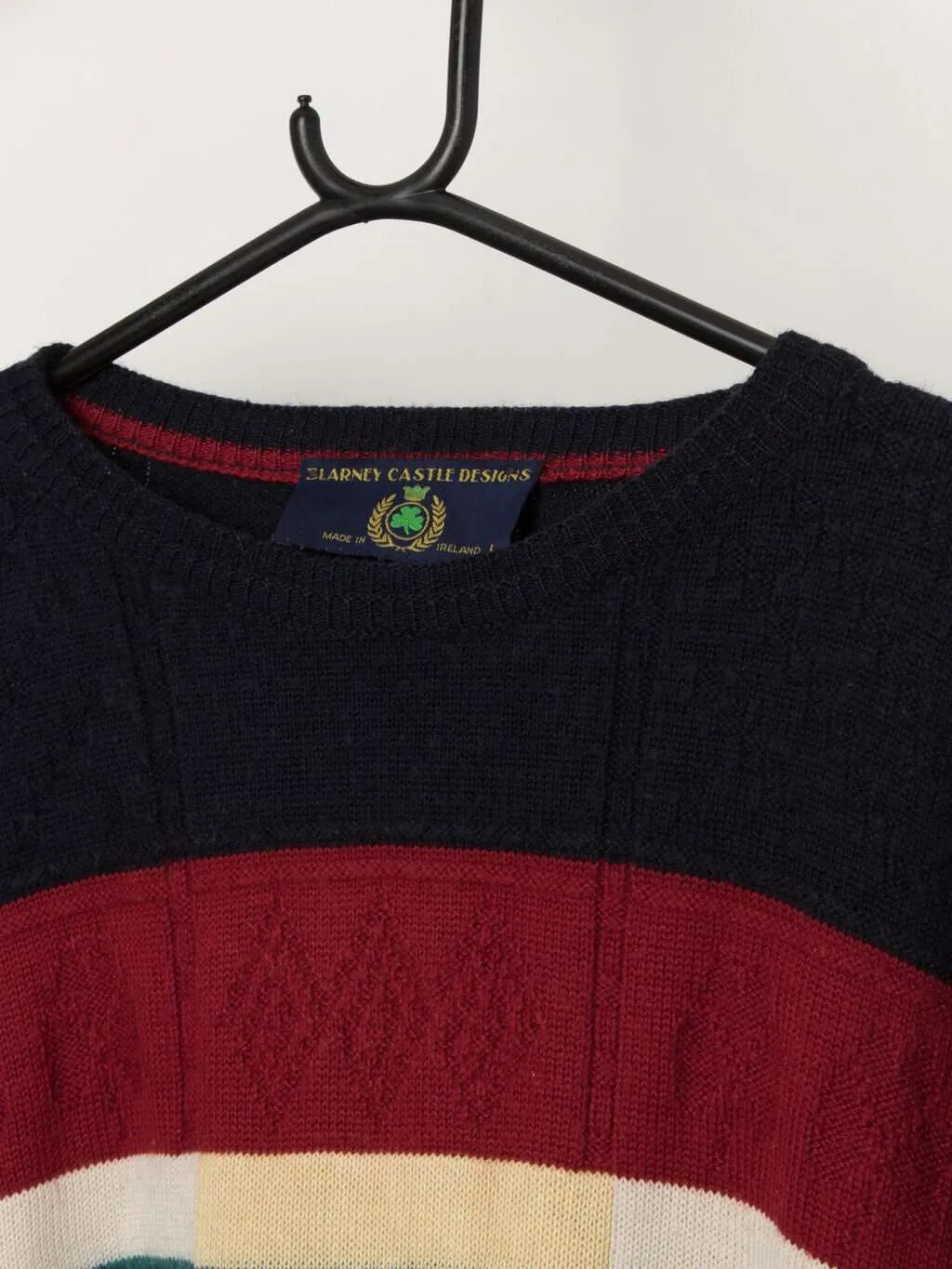 90s vintage Blarney Castle navy and red golf jumper – XL