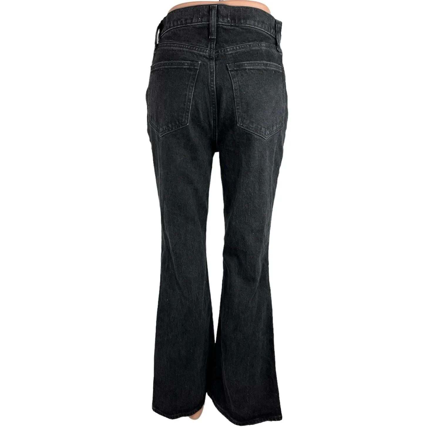 Abercrombie & Fitch Cotton Pockets Black High Rise Stretch Flared Denim Jeans 2