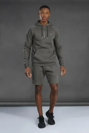 Active Gym Tapered 1/4 Zip Short Tracksuit | boohooMAN UK