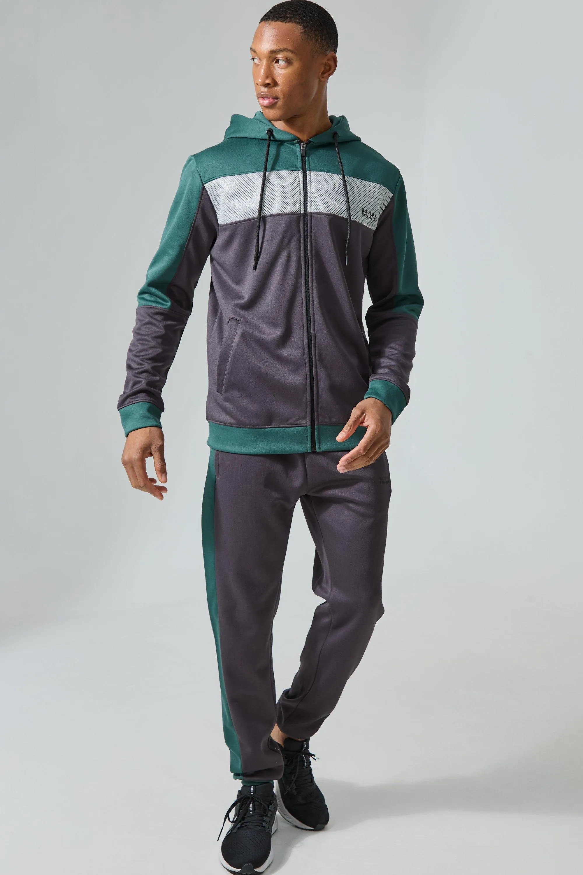 Active Scuba Mesh Panel Zip Through Tracksuit