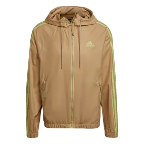 adidas BSC 3-Stripes Wind Jacket - Beige Tone / Pulse Lime