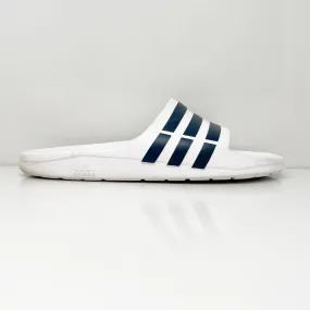 Adidas Mens Duramo F32892 White Slip On Open Toe Slide Sandals Size 12