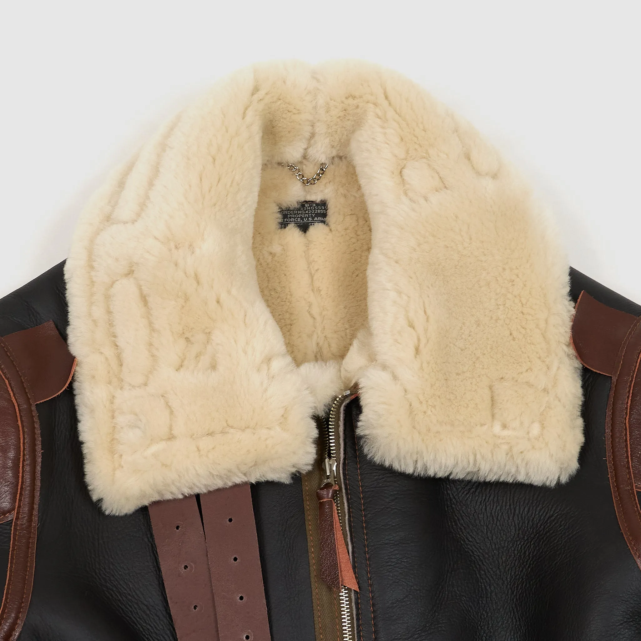 Aero Leather B-3 Shearling Bomber Leather Jacket