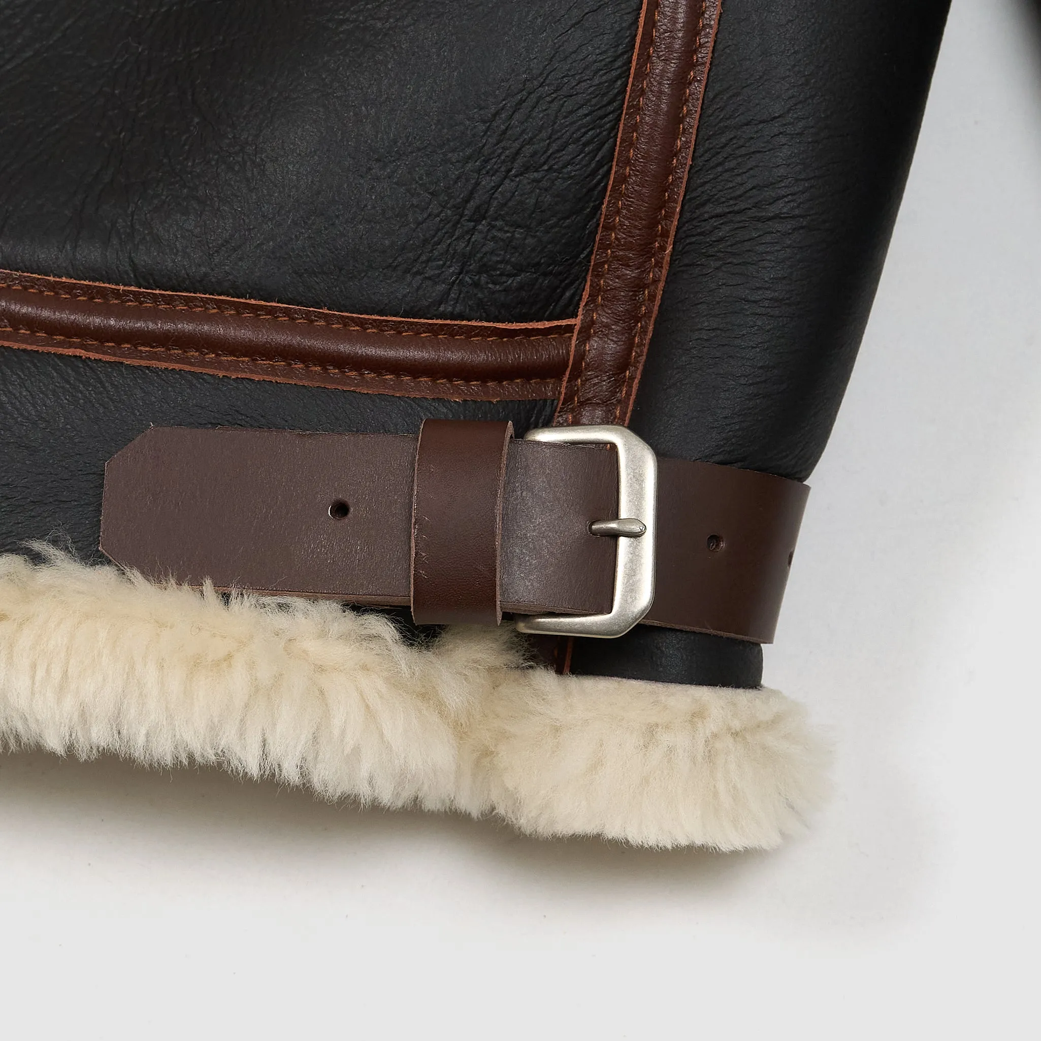 Aero Leather B-3 Shearling Bomber Leather Jacket