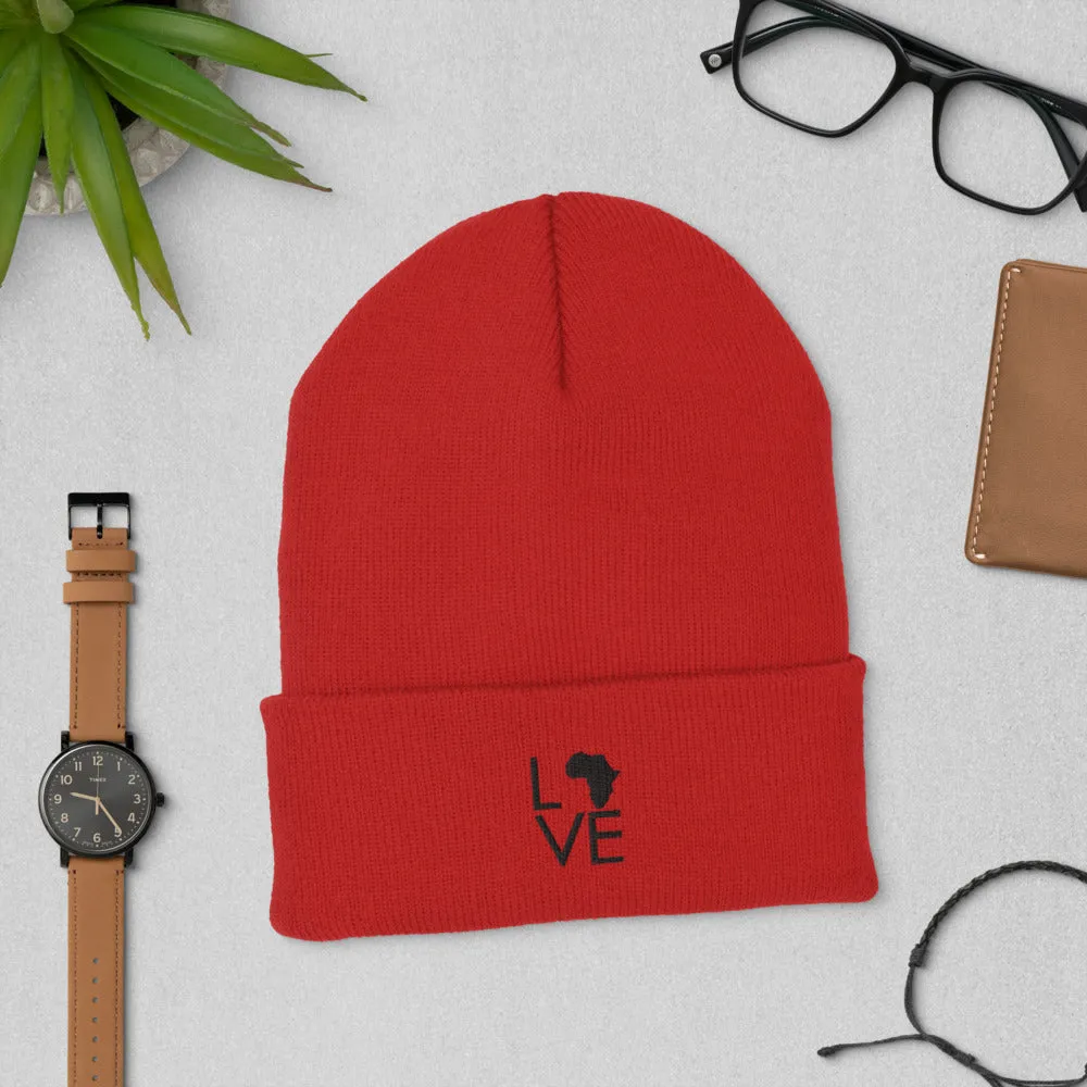 Africa Love Cuffed Beanie