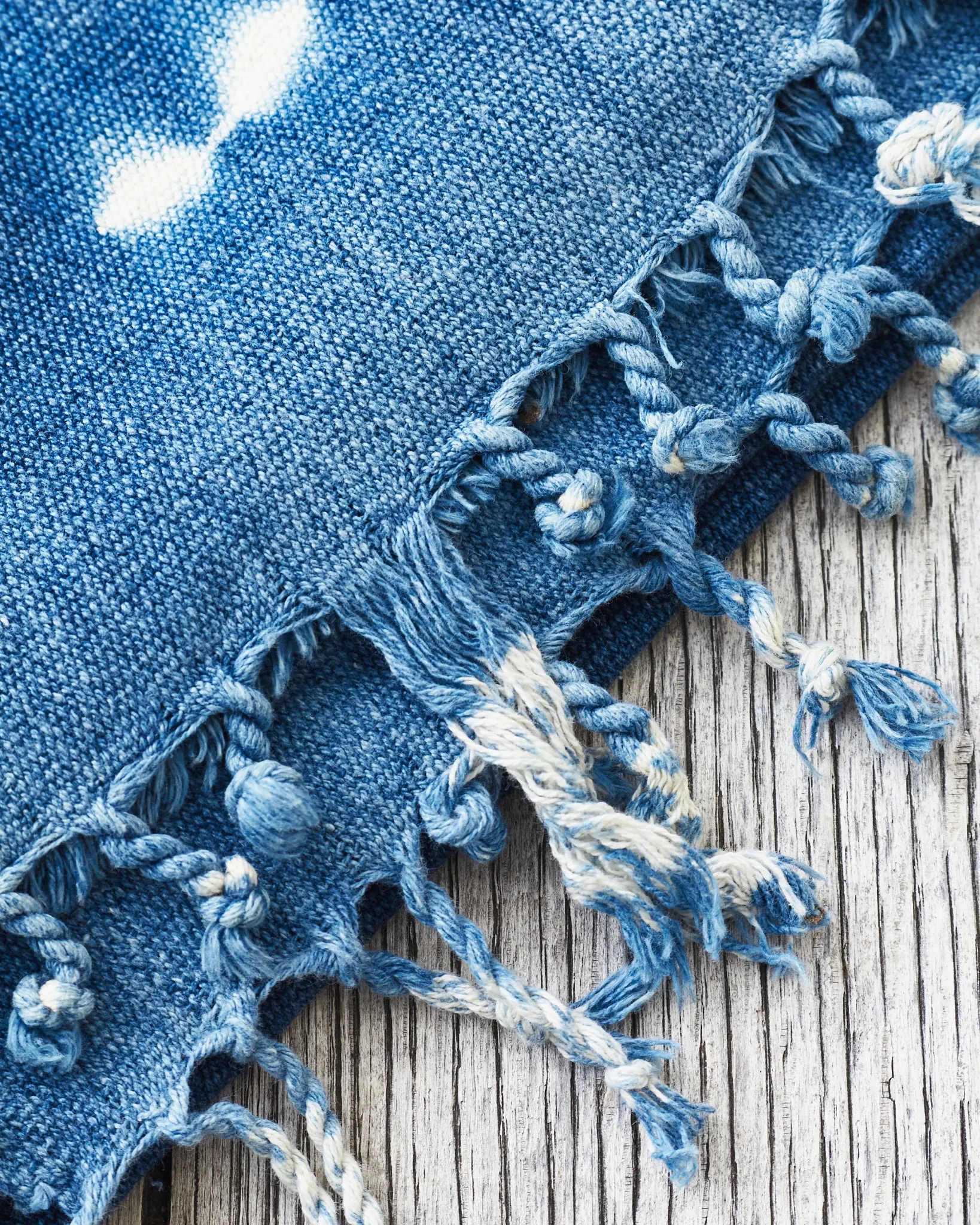 African Indigo Textile Resist Dye Scarf no. 8