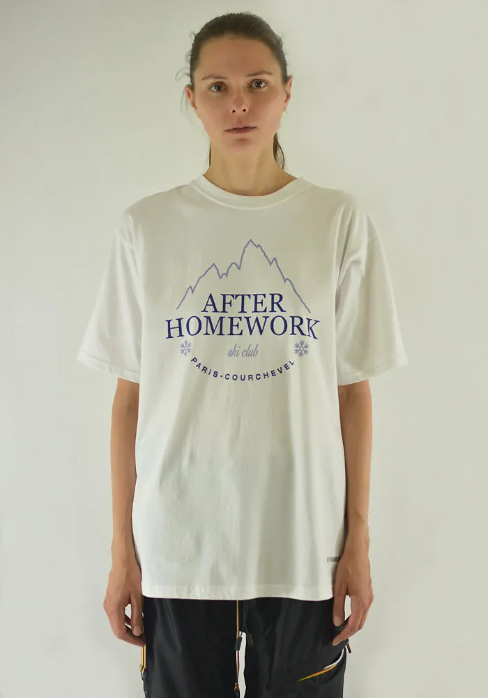 AFTER HOMEWORK SHUTTER SKI CLUB T-SHIRT WHITE