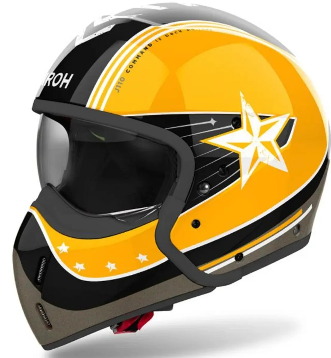 Airoh J110 Gloss Command Yellow Full / Open Face Helmet