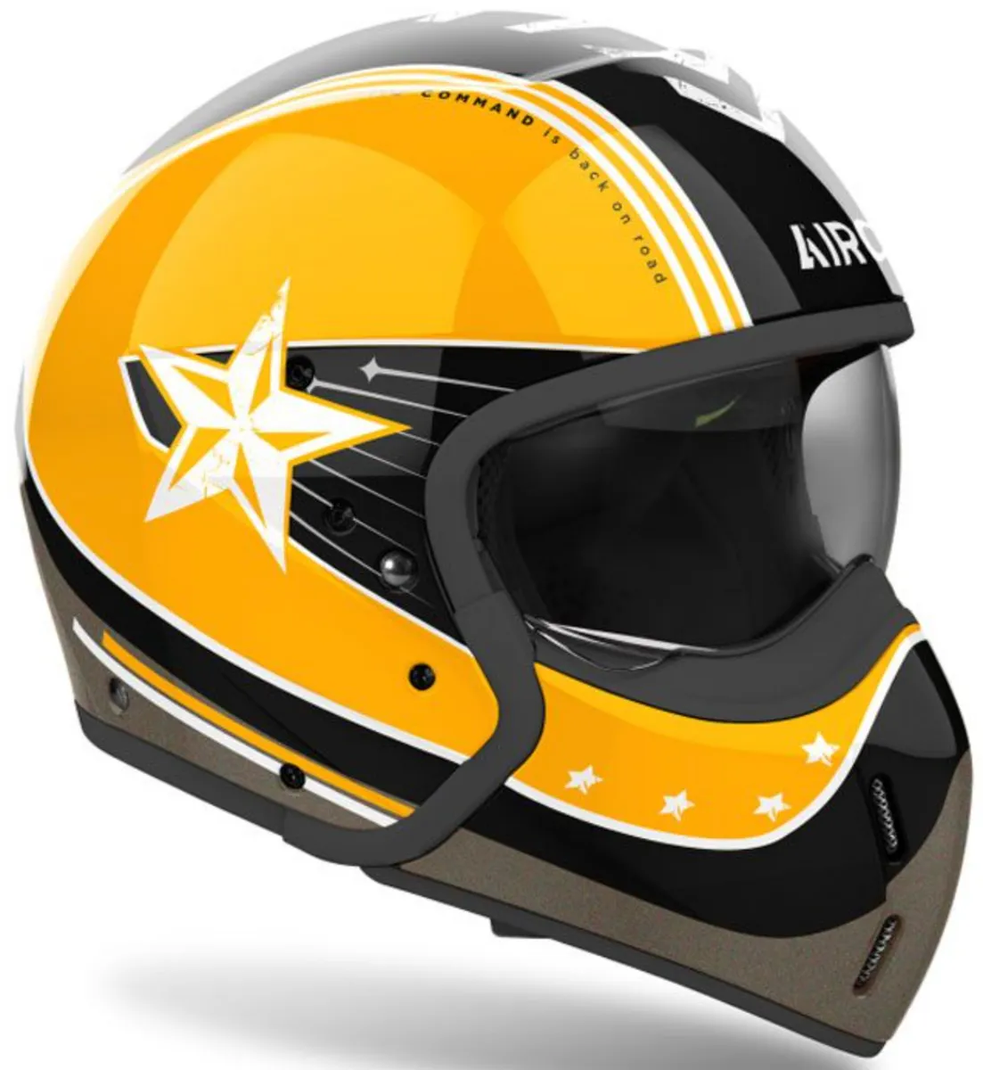 Airoh J110 Gloss Command Yellow Full / Open Face Helmet