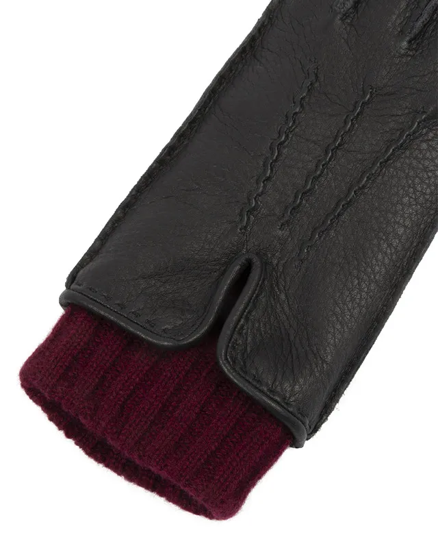 Alan Bilzerian Private Label Knit Cuff Deerskin Gloves