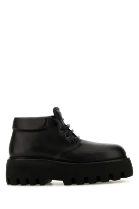 Alexander Mcqueen Black Nappa Leather Sofa Lace Up Shoes
