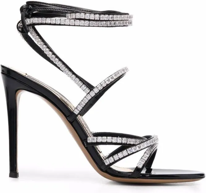 Alexandre Vauthier crystal-embellished strap sandals Black