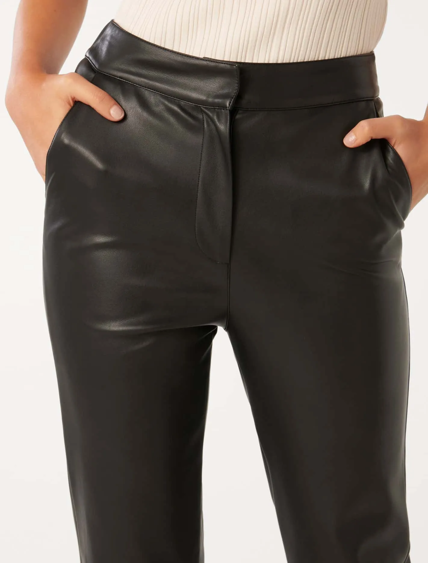 Alexis Vegan Leather Slim-Leg Pants