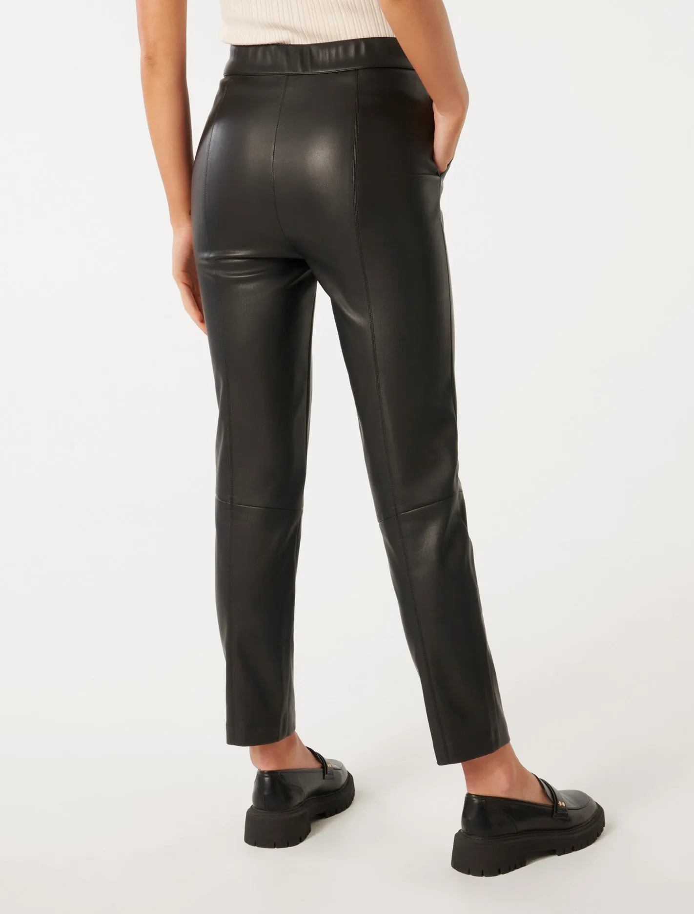 Alexis Vegan Leather Slim-Leg Pants