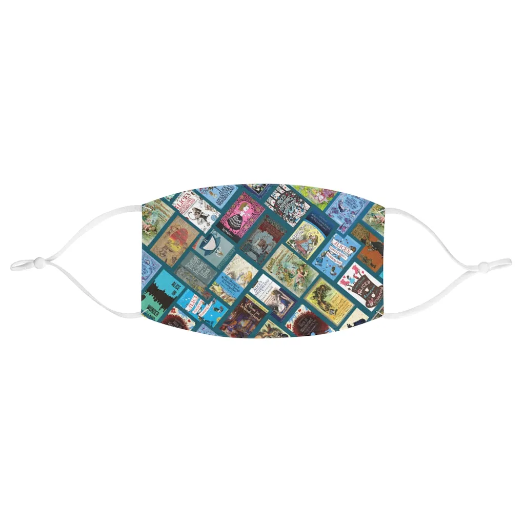 Alice in Wonderland Books Spines Fabric Face Mask