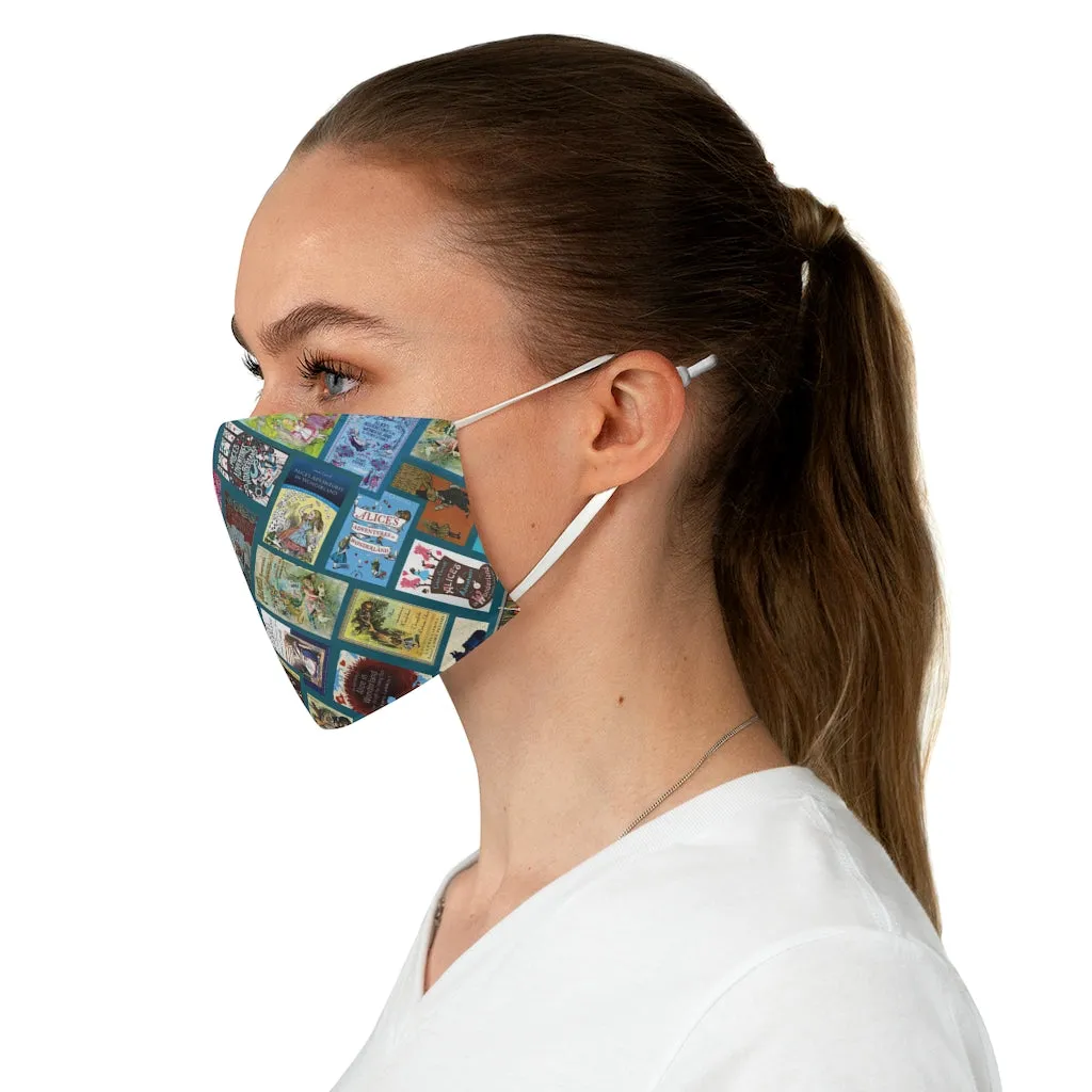 Alice in Wonderland Books Spines Fabric Face Mask